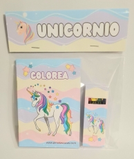 Mini libro colorea unicornio