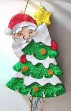 Piata papa noel con rbol de navidad